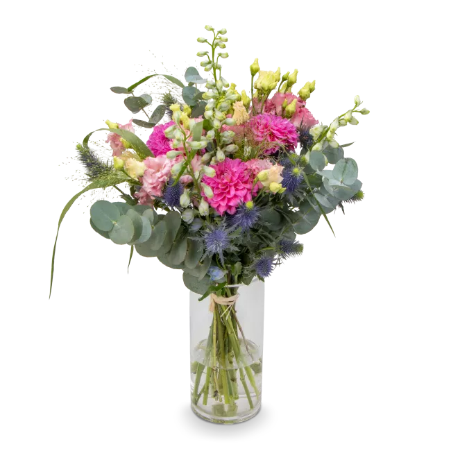 Bouquet with dahlias and eustomas
